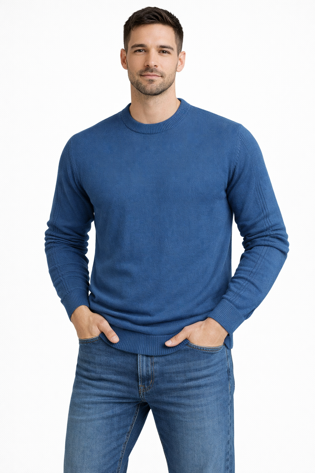 Mavi erkek triko kazak