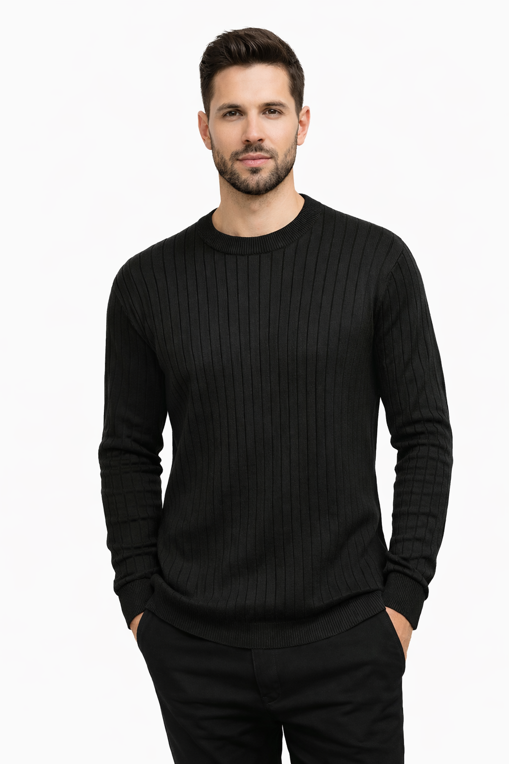 Fitilli Bisiklet Yaka Erkek Kazak 6925469 SİYAH