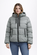 Kapüşonlu Şişme Kadın Mont 6925512 GRİ