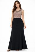 Yüksek Bel Siyah Uzun A-Kesim Etek