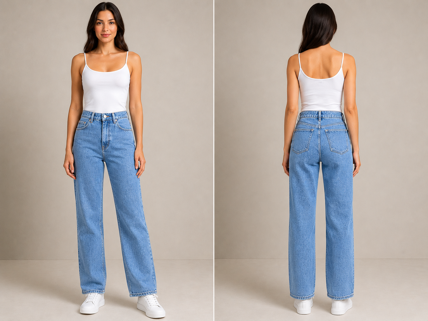 Kadın Düz Kesim (Straight Leg) Açık Mavi Kot Pantolon