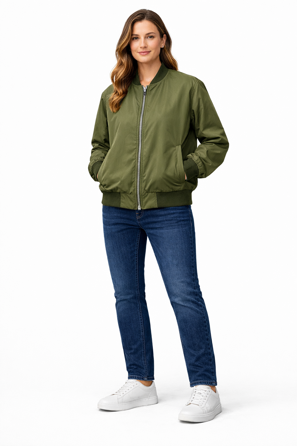 Fermuarlı Basic Erkek Bomber Mont 6925521 HAKİ