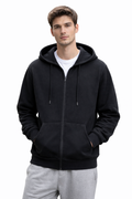 Relaxed Fit Kapüşonlu Fermuarlı Erkek Hırka 6925429 SİYAH
