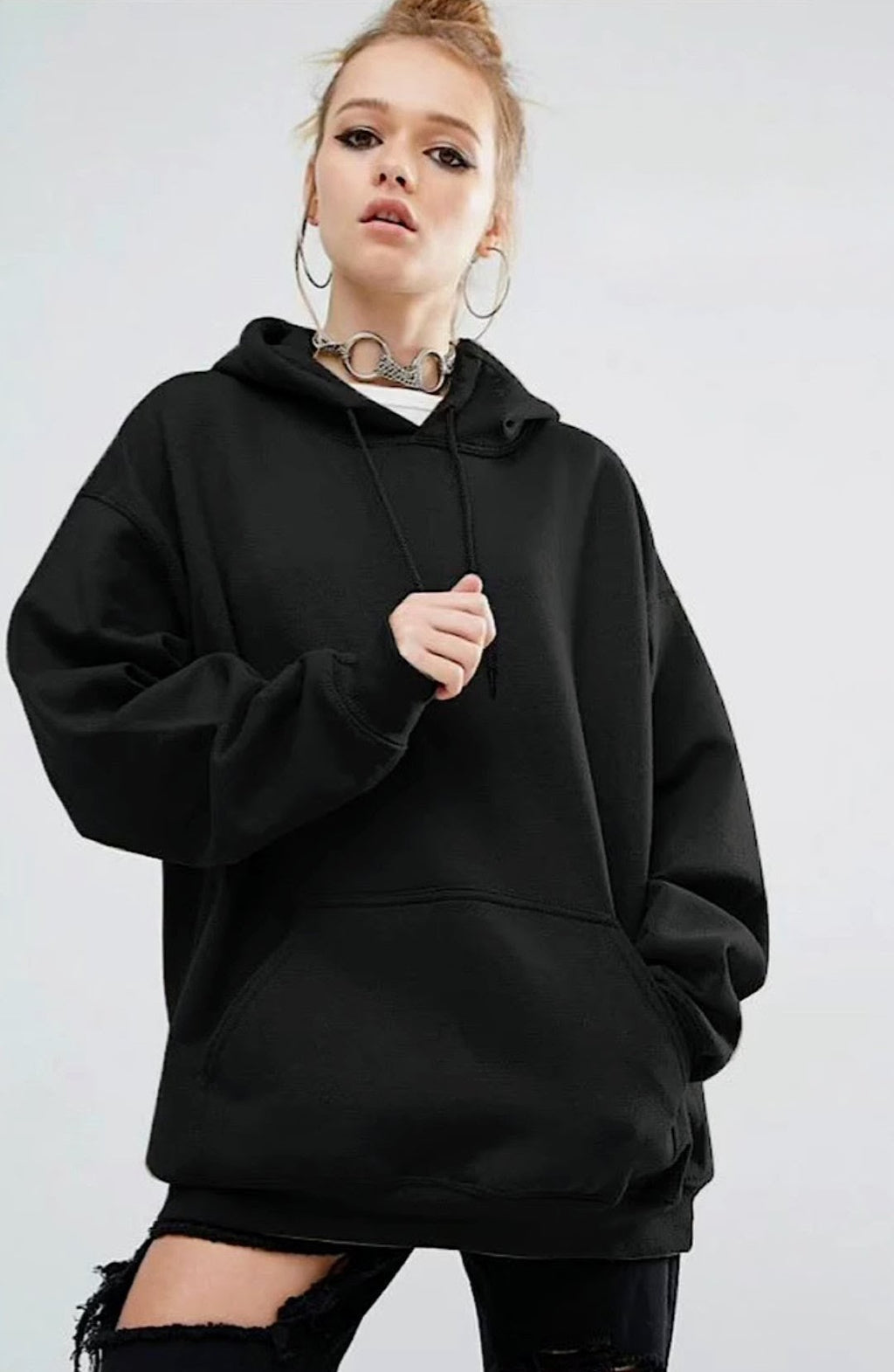 Relaxed Fit Kapüşonlu Kadın Sweatshirt 6925430 SİYAH